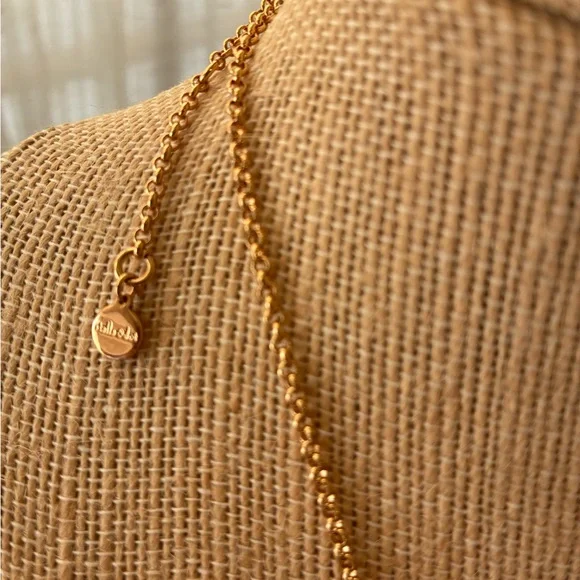 Stella & Dot Hot Pink Fringe Gold Bar Necklace - Picture 3 of 3